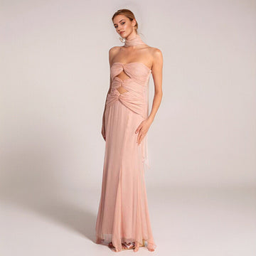 Early Fall Fish Tail Hollow Chiffon Prom Dress